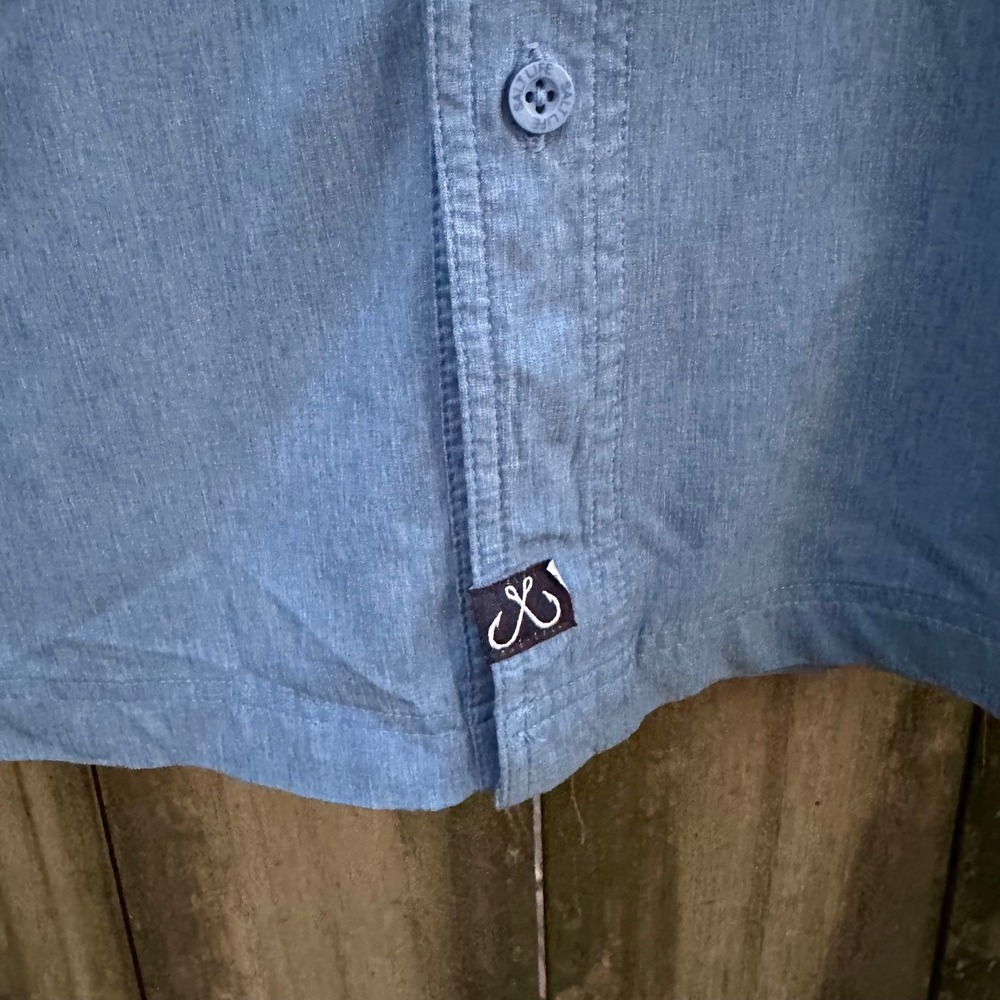 Salt Life Mens Sz Small Blue Short Sleeve Vented Fishing Shirt Stretch Utility - Picture 3 of 10